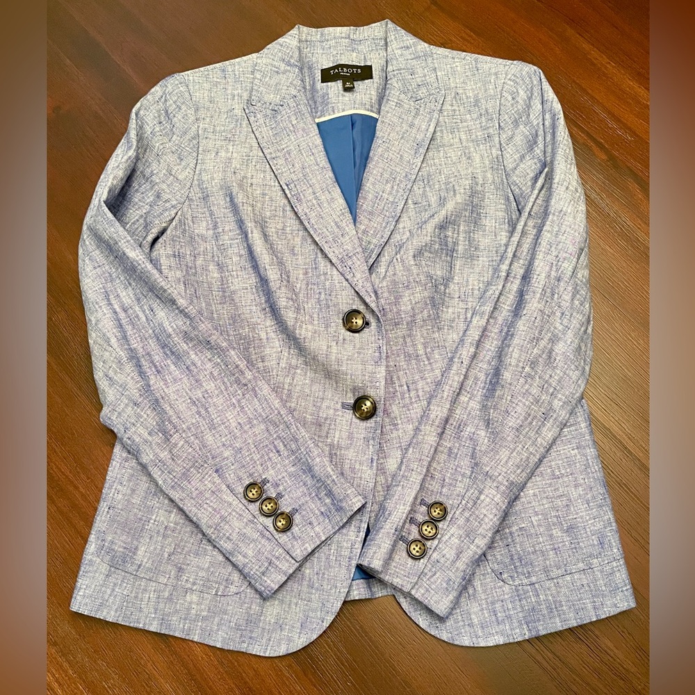 Talbots linen blazer with lining